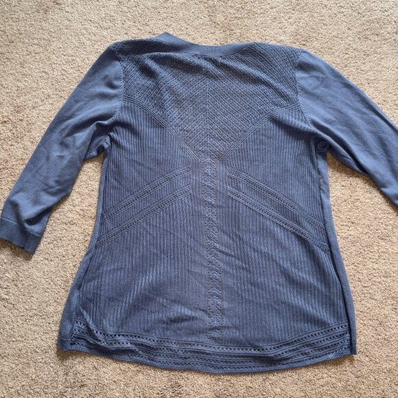 Christopher & Banks Gray-Blue Open Front Lightweight Carigan L - Picture 6 of 8